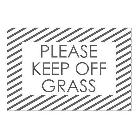 CGSignLab | אנא שמור על דשא -שפוס לבן נצמד חלון | 30 x20